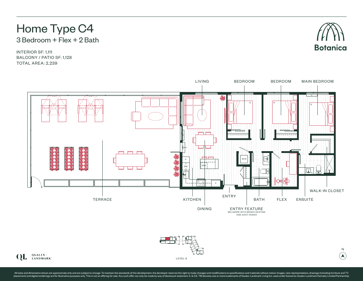 Floorplan drawing for plan C4