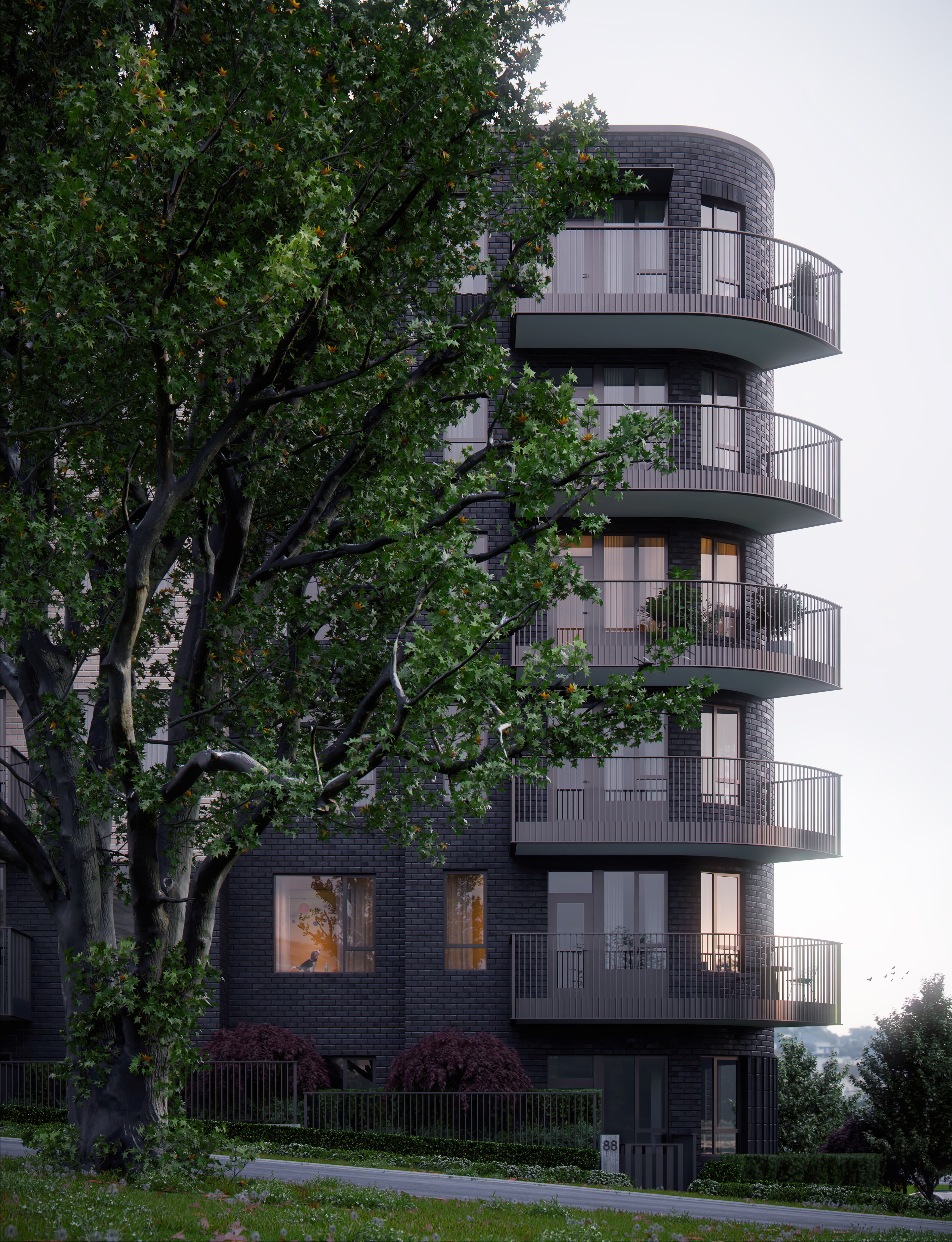 Botanica townhomes at street level